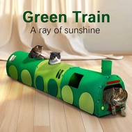 【Green Train Tunnel】3-in-1 Cat Scratching Board + House + Toy｜Expandable Design｜Anti-Shedding｜Large 