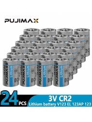 Pujimax 2/4/8/12/24入組cr2/cr15h270/dlcr2/elcr2/cr15266 3v鋰電池,適用於遙控器、鬧鐘、門鈴、汽車鑰匙、遊戲手柄、手電筒,性能高,耐用,持久耐用[非充電電池,請勿充電]