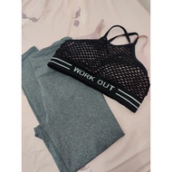 COTTON ON Set of cotton leggings on sports bra