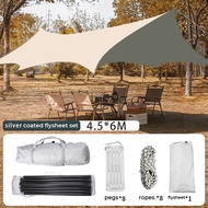 [Stock in Malaysia] 4.5m x 4.5m / 4.5m x 6m Flysheet Lightweight Fly Sheet Waterproof Coating Campin