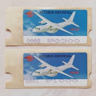 (AB) Indonesian Label Stamps 1996 CN 235 Aircraft Set of 2 pcs Mint