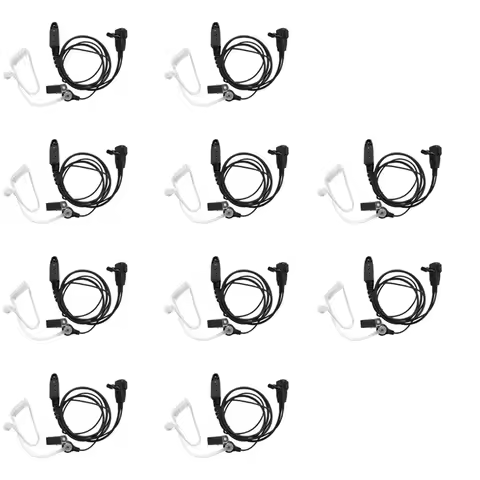 【Must-Haves】10X Air Tube Earpiece Headset Mic For Motorola Gp328plus GP344 GP388 GP328-Plus Anysecu 