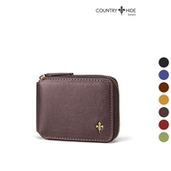 COUNTRY HIDE SEMPRE Top Grain Cowhide RFID Blocking Bi-Fold Mid Flip Full Zipper Wallet CH00-HW2016