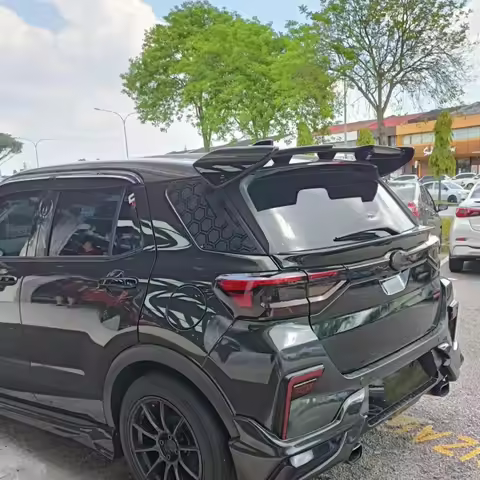 ABS Carbon fiber pattern Rear Tail wing for Perodua Ativa 19-24 Modified New Style Rear Spoiler