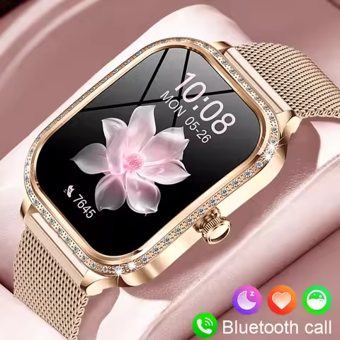 LIGE Fashion Design Women Smart Watch 1.75" Curved Screen Smartwatch Bluetooth Call Clock IP68 Water