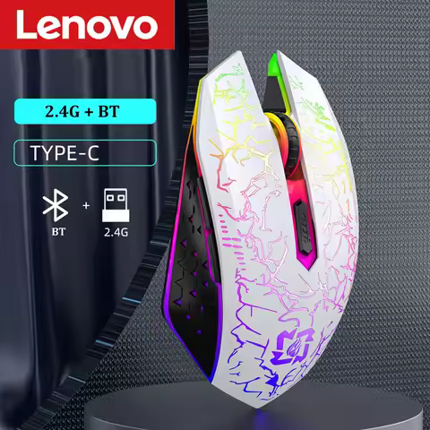 Lenovo Bluetooth Mouse 2.4G Wireless Mouse Dual-Mode Gaming Mouse RGB 6 Buttons Silent Mouse For Mac