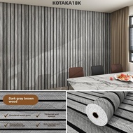 KOTAKA18K  Foam Ceiling, 0.6x3m Linear Wood Pattern Wall Stickers,  Waterproof Self-adhesive Peel an
