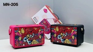ลำโพงบลูทูธ รุ่น MN-205 มีหูหิ้วพกพา ลำโพงบลูทูธ รองรับAUX/USB/TF ลายน่ารักๆ