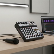 BOMGE 6-Channel Professional DJ Audio Mixer, USB/Bluetooth, MP3 Player, 99DSP Pro HiFi Interface BOM