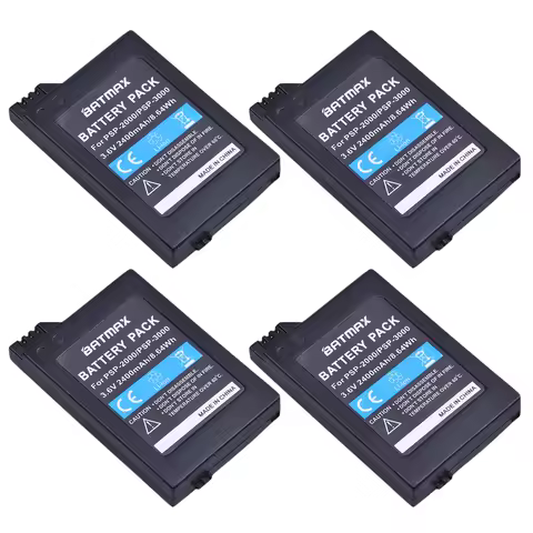4Pcs 3.6V 2400mAh PSP 2000 Batteries for Sony PSP2000 PSP3000 Console
