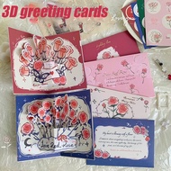 3D Rose Greeting Card Valentine's Day Bouquet Card Birthday Wishes for Girlfriend