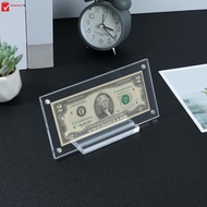 2 Pcs Dollar Bill Frame Acrylic Dollar Bill Holder with Base Double Sided Transparent Ticket Display