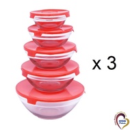 My Home 5-piece Glass Bowl Sets (5 Pcs x 3 Boxes) PLN1 JH-BS