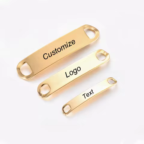 10Pcs/Pack Gold Stainless steel ID Bracelet Charm DIY Gold Bracelet Connectors Jewelry Findings