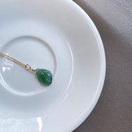 拈翠-天然緬甸翡翠A貨-冰種老藍水ㄧ葉致富墜14kgf