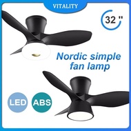 【Ready stock】【vitality】φ80cm 32 inch ceiling fan with light mini ceiling fan 6-speed DC motor ceiling fan lamp