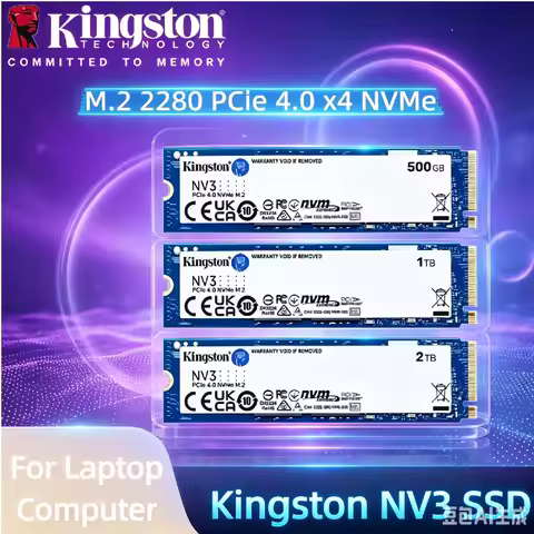 Kingston High Speed NVMe SSD NV3 500GB 1TB 2TB PCIe Gen 4.0x4 M.2 2280 Internal Solid State Drive Fo