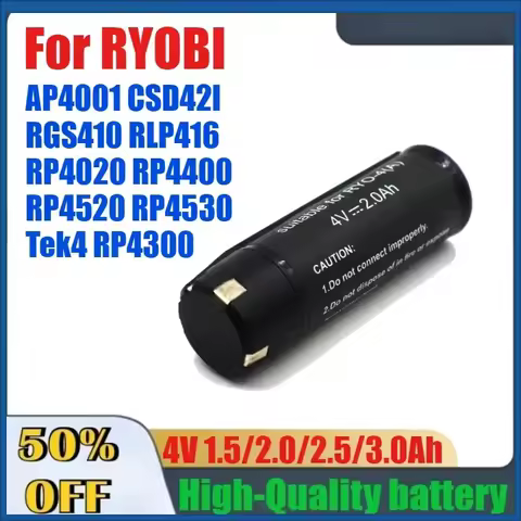 4V 1.5Ah 2.0Ah 2.5Ah 3.0Ah High-Quality Battery For RYOBI AP4001 CSD42l RGS410 RLP416 RP4020 RP4400 