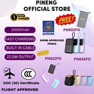3c CCC Pineng PowerBank Pn892(sirim) PN836 PN822P 20000mAh PD 22.5W Fast Charging Powerbank Built in