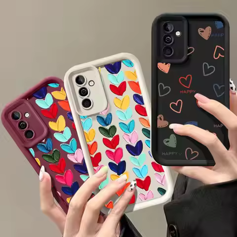 Colorful Love Heart Silicone Phone Case For VIVO V29 V30 Pro V25 V23 X100 V15 S1 V20 Pro V30E V29E V
