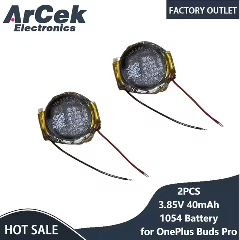 2PCS 3.85V 40mAh Rechargeable Battery 1054 for OnePlus Buds Pro TWS Earphone Digital Wireless Headph