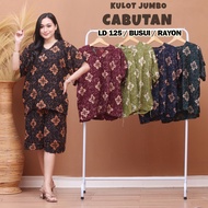 setelan Piyama Celana pendek kulot baju tidur Babydoll JUMBO untuk ibu menyusui hamil dan gemuk
