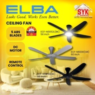 SYK Elba Ceiling Fan With Light DC Motor ECF-N5650 N6030 N5652L 5 Blade 60 Inch Kipas Siling Lampu R
