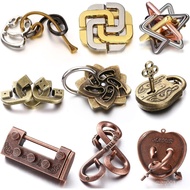 Wettarn 9 Pcs Metal Brain Teaser Puzzles Teaser 3D Steel Puzzle for Adults Unlock Interlocking Games