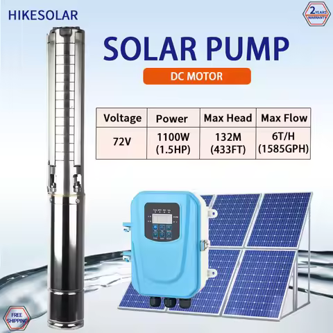 DC 1.5HP Brushless deep well pump agricultural irrigation solar water pump SS304 Impeller Max Head 1