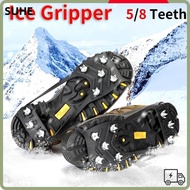 SUHE 1 Pair Ice Gripper Spike, 5/8 Teeth Anti-Slip Shoes Crampons,  Spike Universal Spike Grips Clea