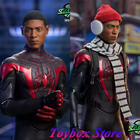 SOOSOOTOYS SKS-005 1/6 Spider Man Miles Delicate Head Sculpt Marvel Series Super Hero Carving Model 