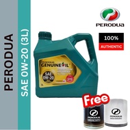 70011015 GENUINE PERODUA FULLY SYNTHETIC ENGINE OIL SAE 0W20 (3L) + FREE ORI OIL FILTER