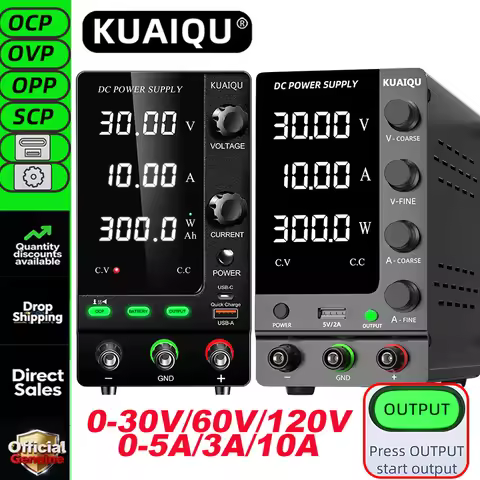 KUAIQU Battery Charging Adjustable DC Power Supply Optional OCP Output Switch USB Type-C Quick Charg