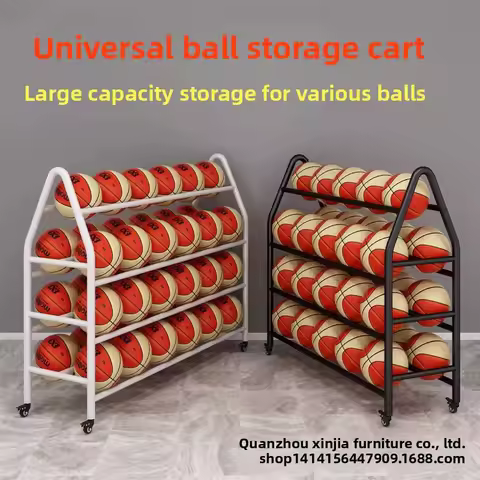 Classic Basketball Storage Rack Anti-rust Mobile Ball Soccer Volleyball Gymnasium Ball Rack