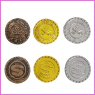 Pirate Treasure Hunt Coins Toys 100Pcs Kids Treasure Hunt Coins Metal Colored Fake Coin Toys Buried 