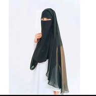 Niqab Yaman Long Veil 2 Layer Khimar Best Quality