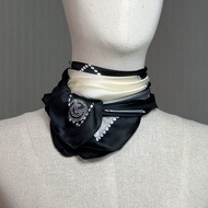 LOF FI CIEL Scarf Silk 100% ผ้าพันคอ พิมพ์ลายสีสันสดใสใช้ได้หลายโอกาส (FL5MGY)