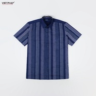 (BIG SALE) Áo Sơ Mi Nam Ngắn Tay VIỆT PHÁP Form Luxury Chất liệu Bambo In Sọc lịch lãm sang trọng