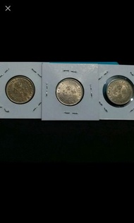 香港1963H, 1972及1964年 伊利沙伯2世 5毫硬幣 (FIFTY CENTS) 共3個 (強原轉光)品相如圖,掛號$20