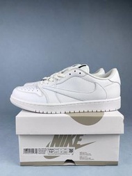 AJ1 Travis Scott 低幫籃球鞋 全白倒鉤 DM7866-292