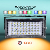 MEREK HORICI 3WARNA ASLI 50 WATT 220V LAMPU SOROT PANEL LED FLOODLIGHT