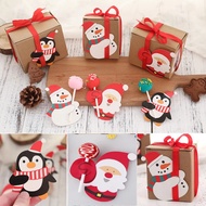 25Pcs/Lot Christmas Santa Claus Paper Lollipop Cards DIY Package Decor Xmas Decoration New Year Gift [Aurora]