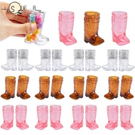 SUEREN 1/10Pcs Western Cowboy Glasses, Transparent Plastic Mini Cowboy Boot Glasses,  1 Oz Shot Glas