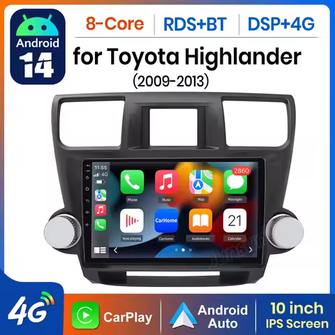 AWESAFE AI 4G LTE Wireless CarPlay Android Auto Car Radio For Toyota Highlander 2 XU40 2008 2009-201