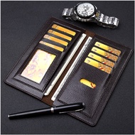 Men's Slim Wallet Card Holder PU Leather Long Wallet Cash Holder Classic Retro Wallet Simple