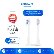 Zenyum Sonic™ Gentle Clean Brush Head 2-Pack Refills - Matte Black/White/Pink for Electric Toothbrus
