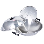 Zebra 5 Ply Wok W/Lid & Steaming Plate (38cm)