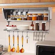 Multi-Functional Lifting Wall-Mounted Storage Rack Aluminium Under-Shelf Storage Rack 2-Tier Pull-Ou