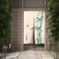 ใหม่สไตล์จีนไม้ไผ่ดอกบัวม่านประตู Noren ฮวงจุ้ยผ้าม่านประตูห้องนอนห้องครัวห้องน้ำฉากกั้นครึ่งม่าน