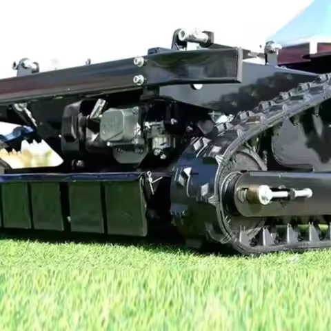 Customized remote controlled multifunctional robot tracked lawn mower with a cutting width of 500mm 